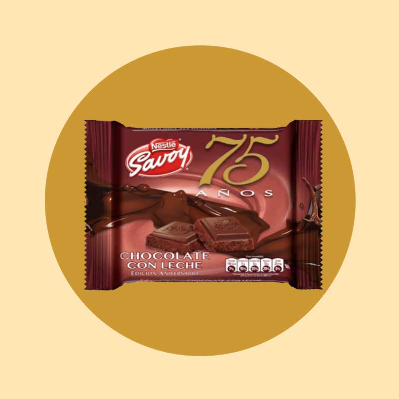 Chocolate con leche Savoy 75 Años (1 unit 3.5 oz-100 gr)